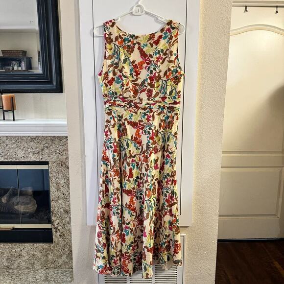 Tommy Bahama Silk Cotton Blend Floral Knee Length A-Line Dress Size 12 - Picture 2 of 5